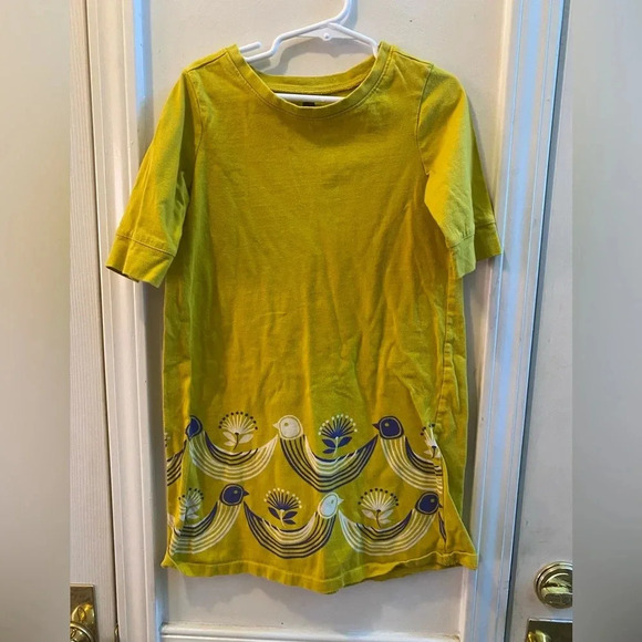 Tea Collection Mustard Yellow Bird Dress - Picture 1 of 7